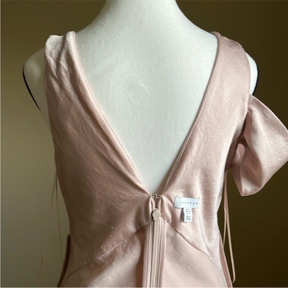 NWOT - Topshop - Pink Asymmetrical Twisted Strap Dress - US 6 / UK 10 - Picture 6 of 7